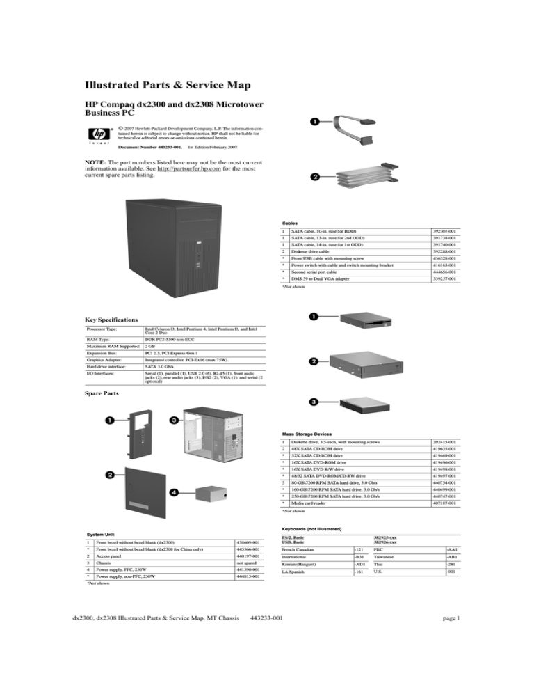 HP 441388-001 Datasheet HP 441388-001 Datasheet