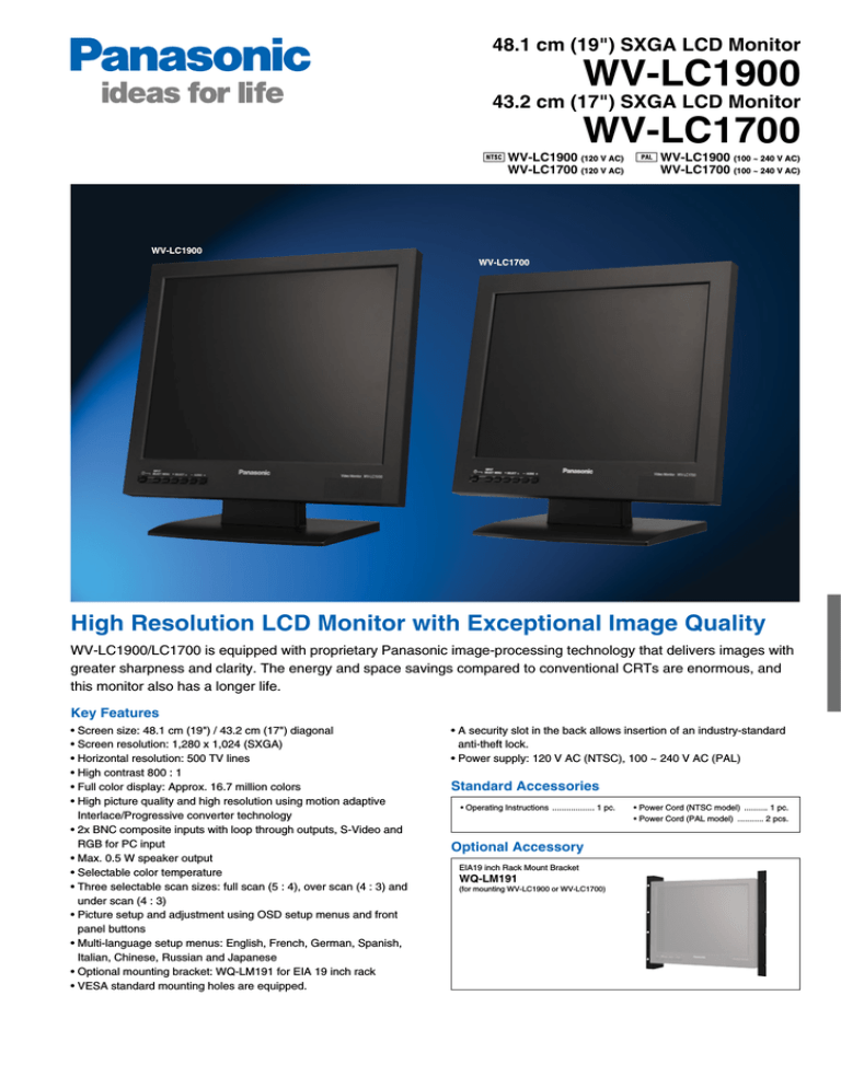 Panasonic WQ-LM191E3 Datasheet Panasonic WQ-LM191E3 Datasheet