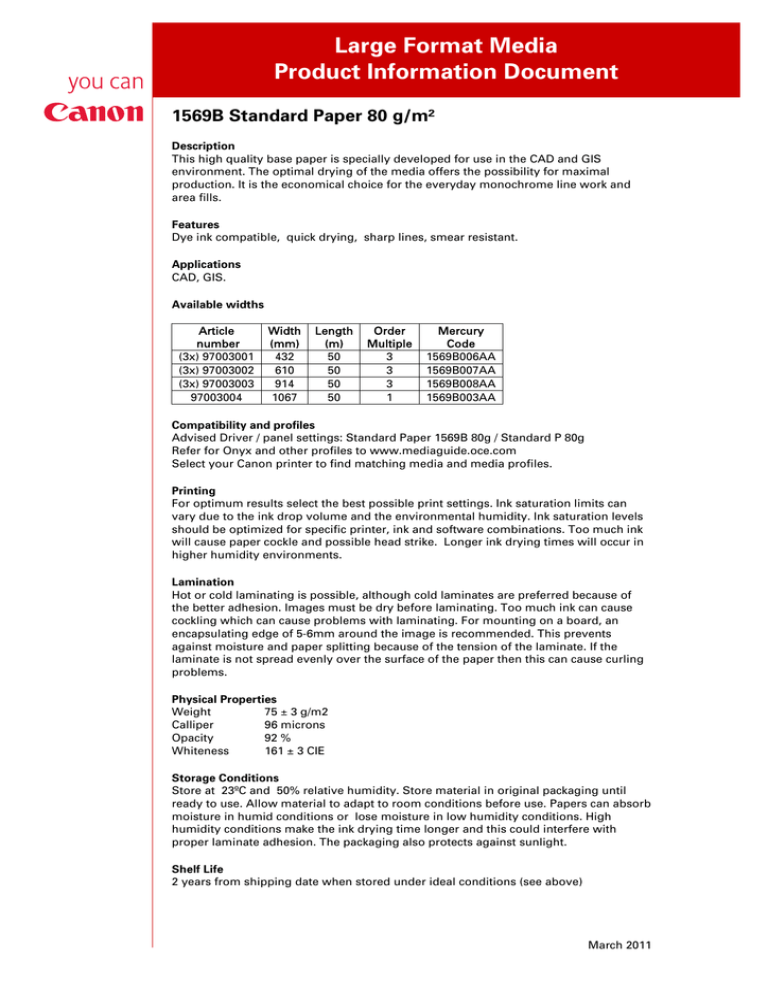 Canon 1569B008 Datasheet Canon 1569B008 Datasheet
