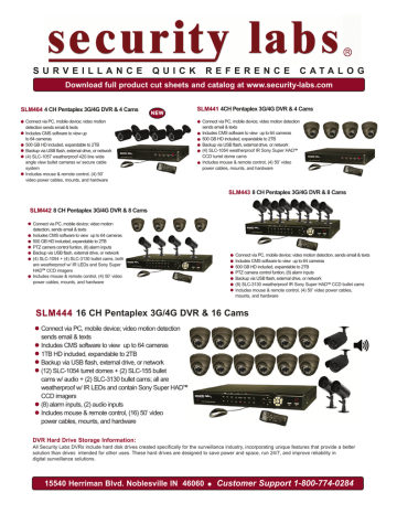 Security Labs SLC-1055, SLC-1054, SLC-159, SLC-154C, SLC-177 Datasheet Security Labs SLC-1055, SLC-1054, SLC-159, SLC-154C, SLC-177 Datasheet