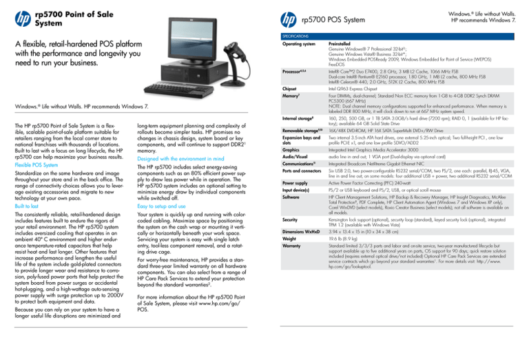 HP VS900UT Datasheet HP VS900UT Datasheet
