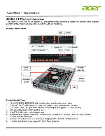 Acer Altos 380 F1 Datasheet | Manualzz