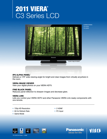 Panasonic TC-L32C3 Datasheet Panasonic TC-L32C3 Datasheet