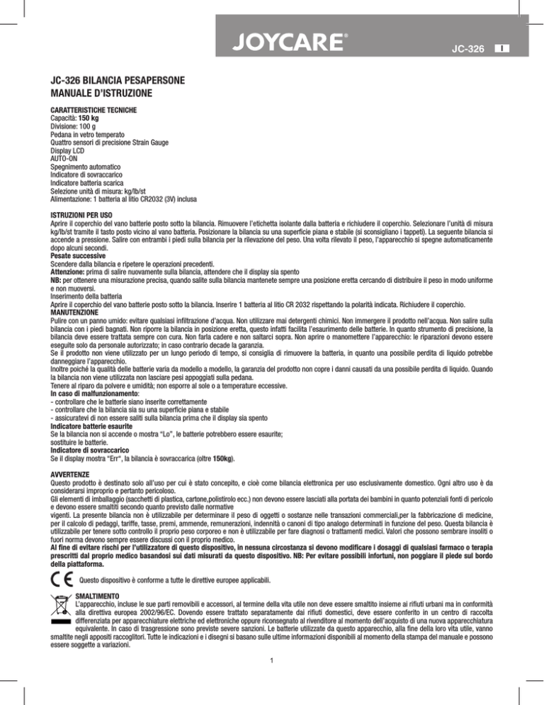 Joycare JC-326 Datenblatt Joycare JC-326 Datenblatt