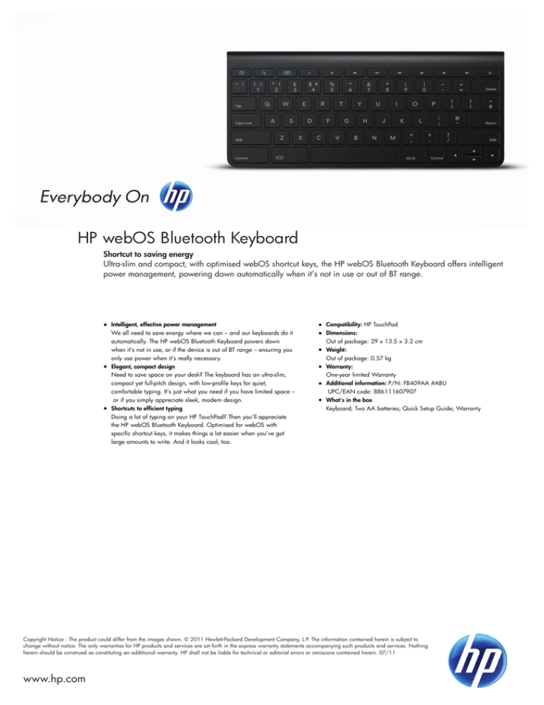 HP FB409AA Datasheet HP FB409AA Datasheet
