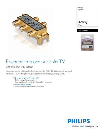 Philips SWV3040H/17 Datasheet Philips SWV3040H/17 Datasheet