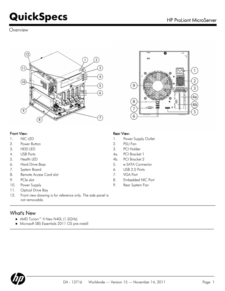 HP 664447-425, 658552-421 Datasheet HP 664447-425, 658552-421 Datasheet