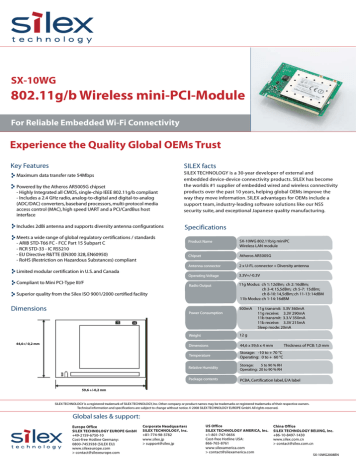 Silex SX-10WG Datasheet | Manualzz