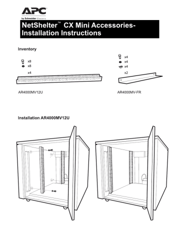 APC AR4000MV-FR mounting kit Datasheet | Manualzz APC AR4000MV-FR mounting kit Datasheet | Manualzz