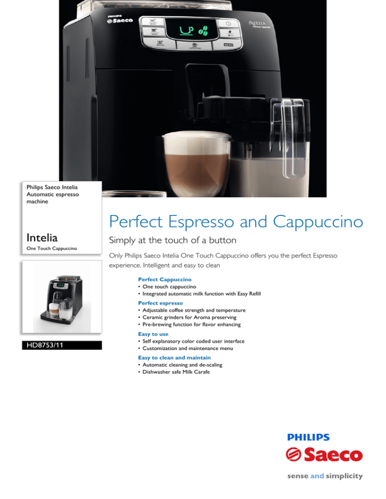 Philips HD8753/11 Datasheet Philips HD8753/11 Datasheet