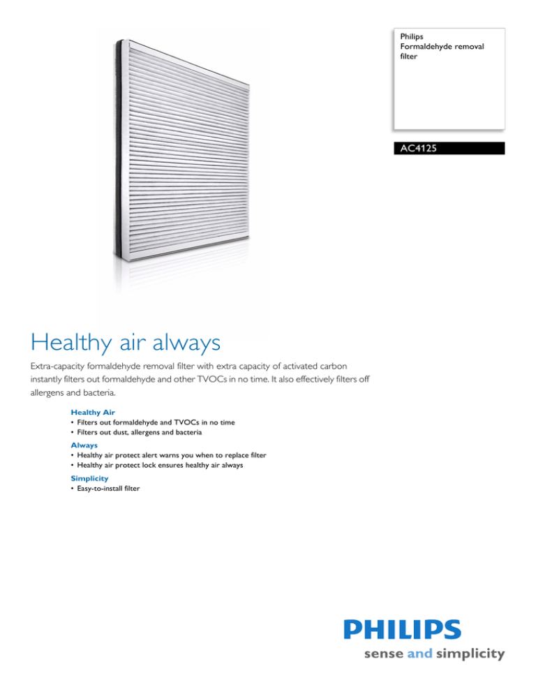 Philips AC4125/00 Datasheet Philips AC4125/00 Datasheet