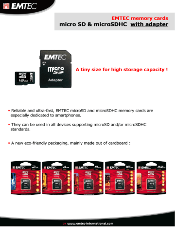 Emtec microSDHC 16GB 60X Datasheet | Manualzz