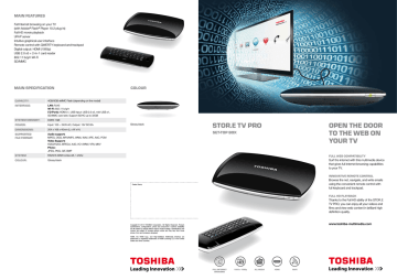 Toshiba STOR.E TV PRO 4GB Datasheet | Manualzz Toshiba STOR.E TV PRO 4GB Datasheet | Manualzz