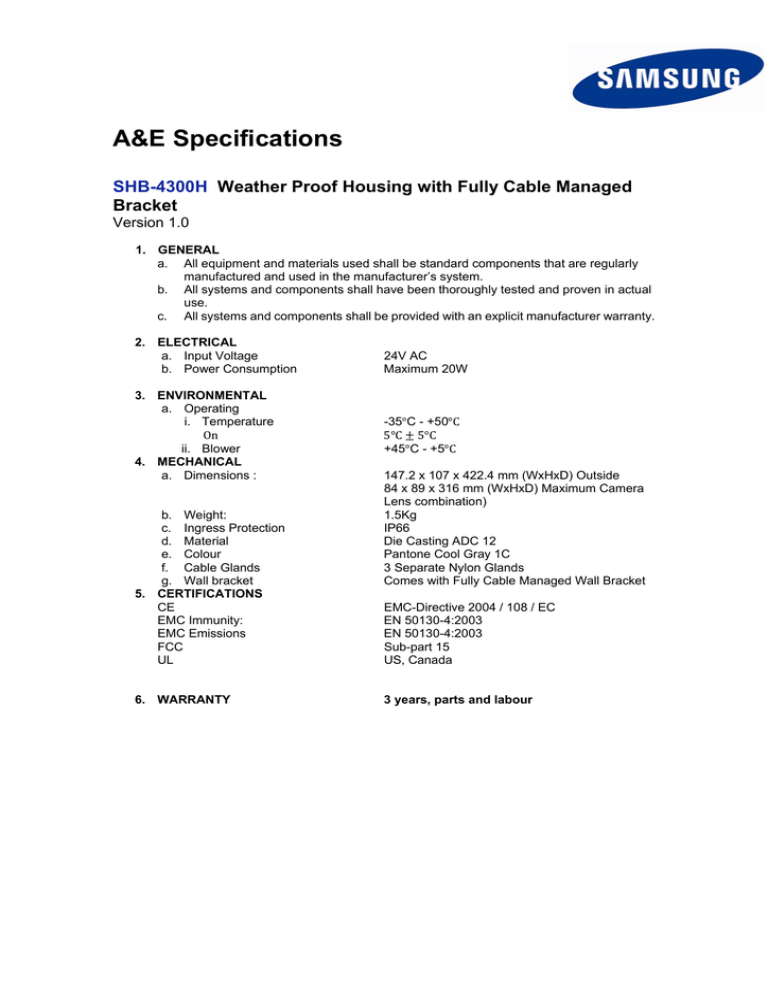 Samsung SHB-4300H Datasheet Samsung SHB-4300H Datasheet