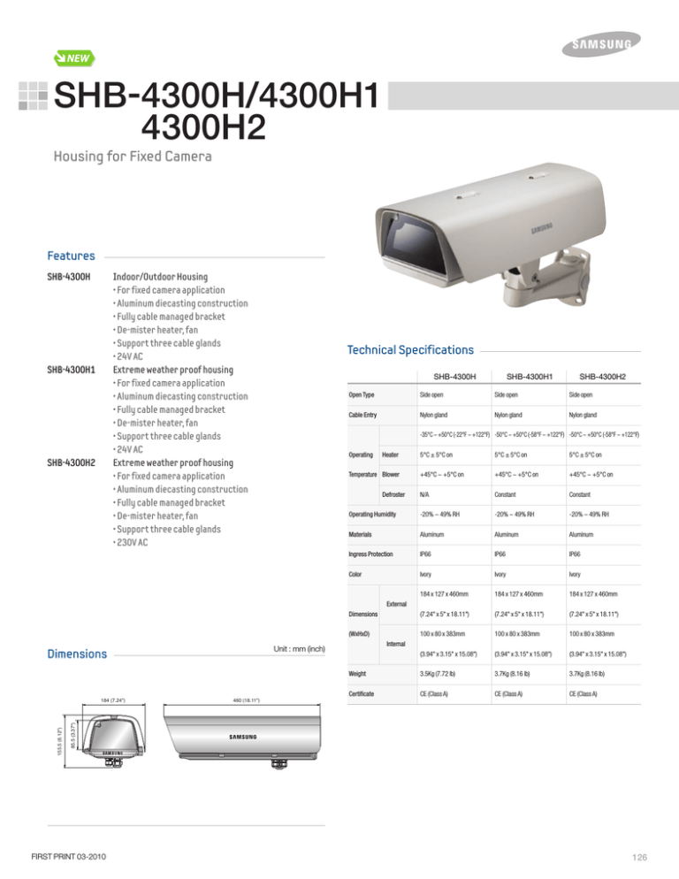Samsung SHB-4300H2 Datasheet Samsung SHB-4300H2 Datasheet