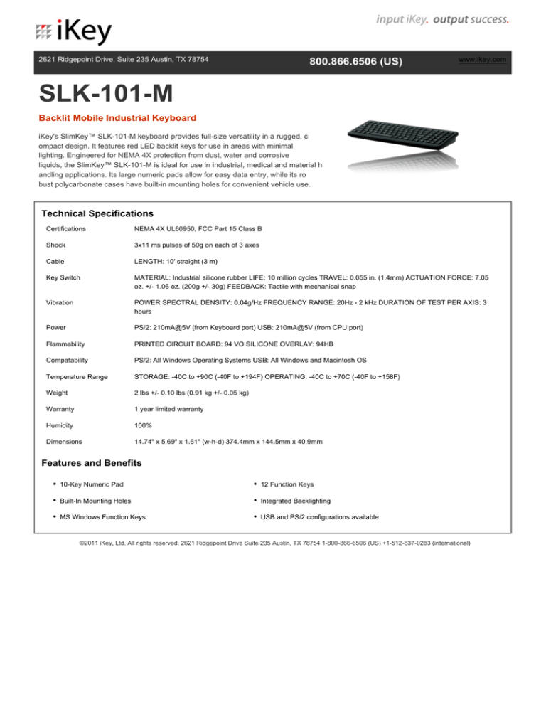 Panasonic SLK-101-M-USB-P Datasheet Panasonic SLK-101-M-USB-P Datasheet