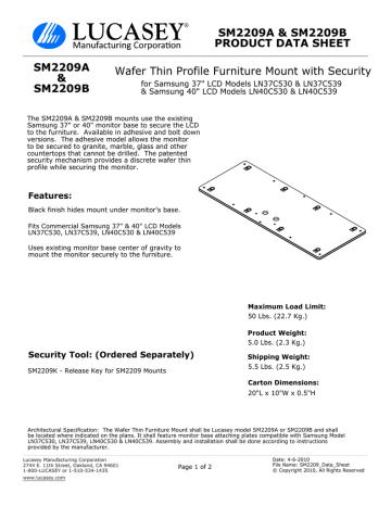 Lucasey SM2209A Product Datasheet | Manualzz
