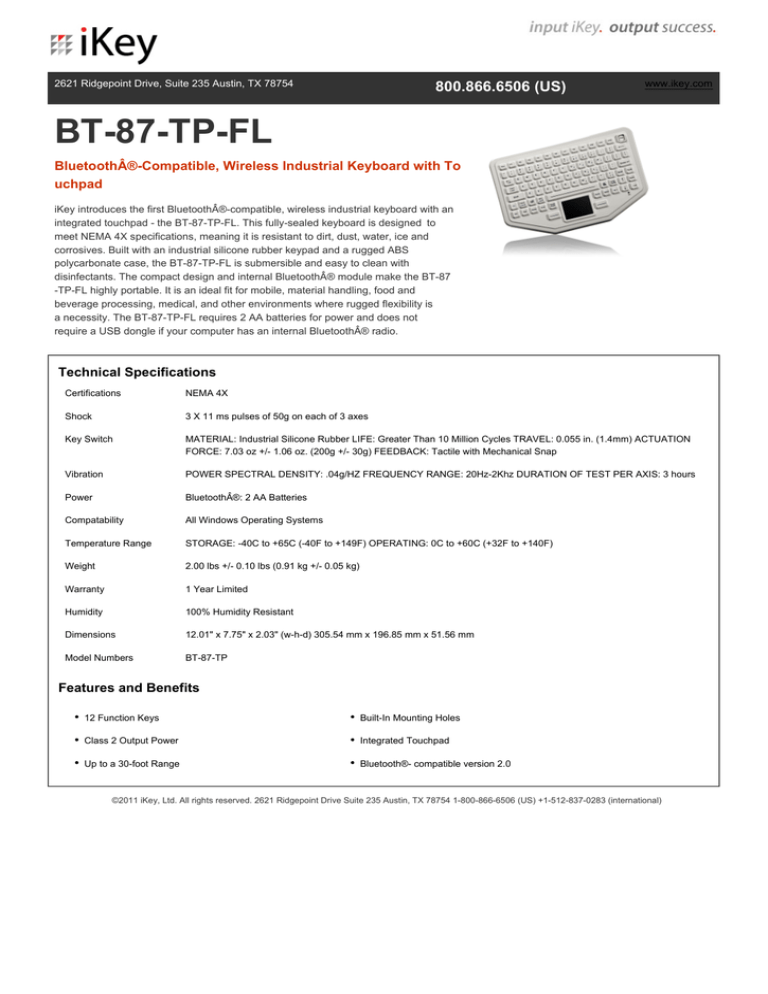Panasonic BT-87-TP-WHITE-P Datasheet Panasonic BT-87-TP-WHITE-P Datasheet