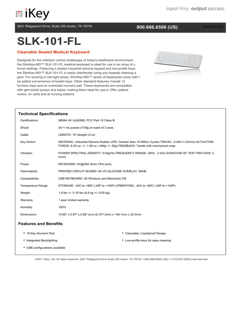 Panasonic SLK-101-FL-USB-P Datasheet Panasonic SLK-101-FL-USB-P Datasheet