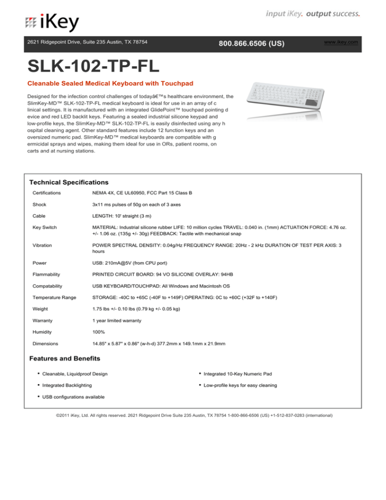 Panasonic SLK-102-TP-FL-USBP Datasheet Panasonic SLK-102-TP-FL-USBP Datasheet