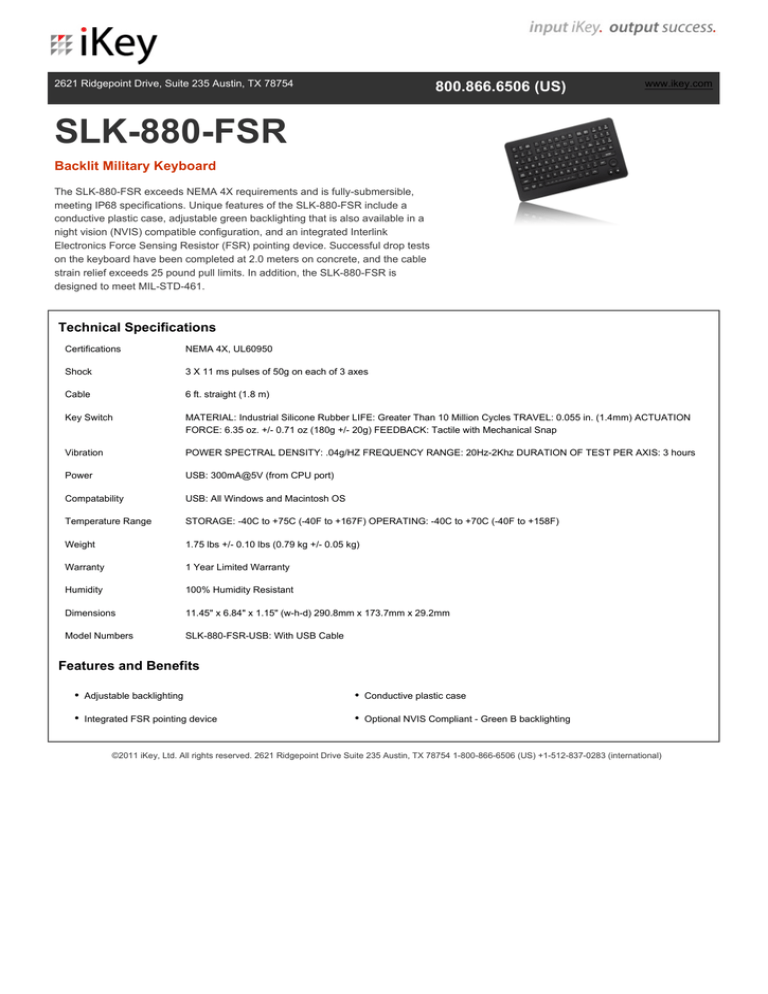 Panasonic SLK-880-FSR-USB-P Datasheet Panasonic SLK-880-FSR-USB-P Datasheet