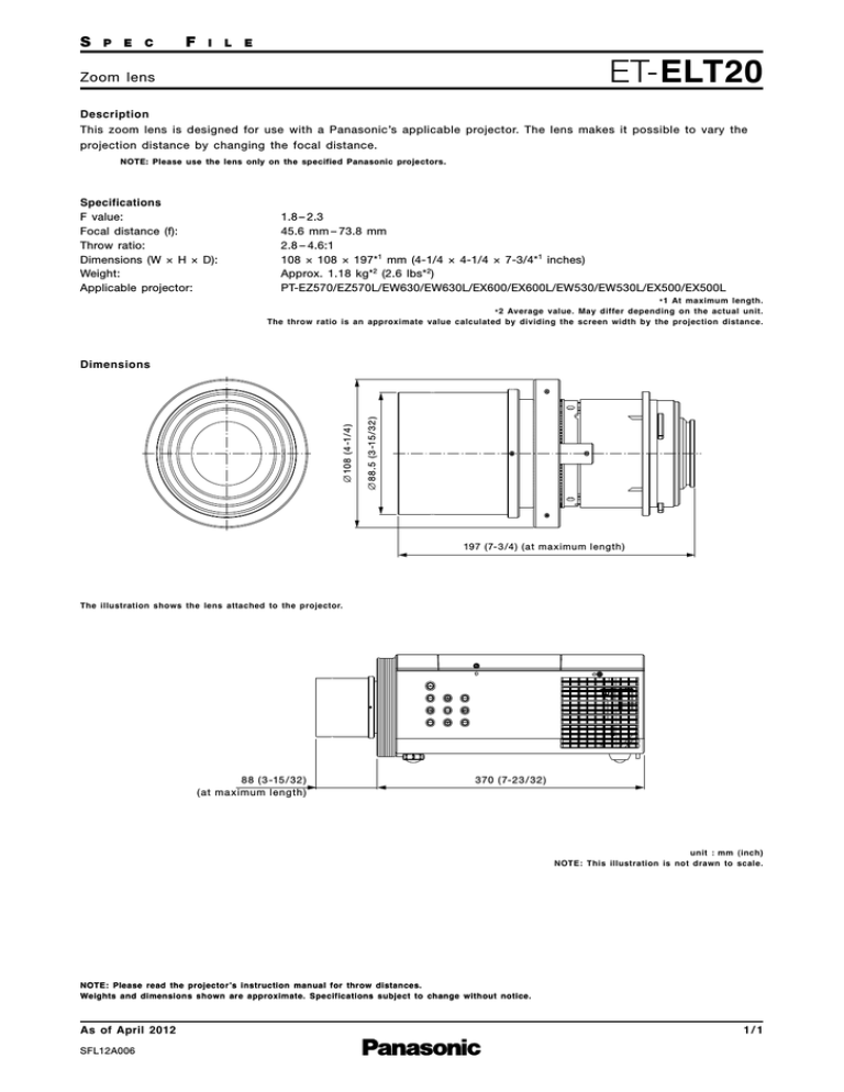 Panasonic ETELT20, ET-ELT20 Datasheet Panasonic ETELT20, ET-ELT20 Datasheet