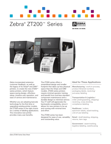 Zebra ZT220 Datasheet | Manualzz