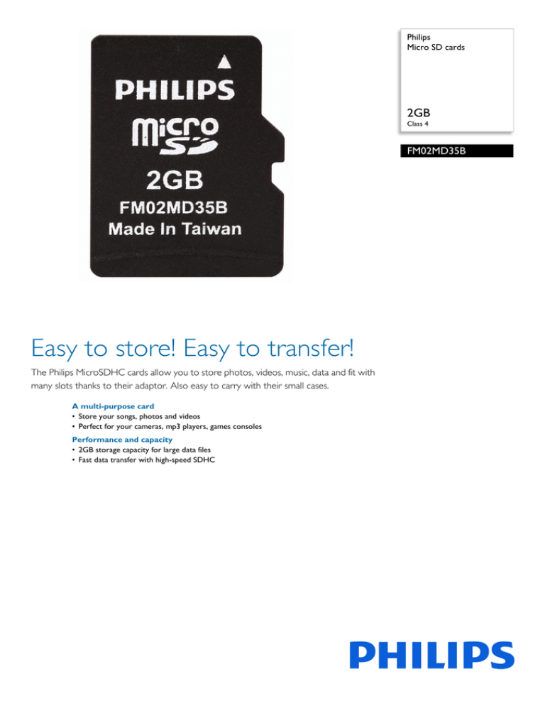 Philips FM02MD35B/97 Datasheet Philips FM02MD35B/97 Datasheet