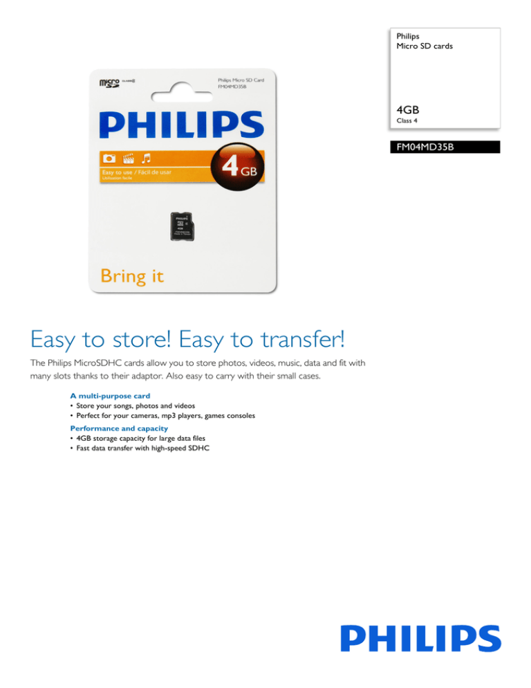 Philips FM04MD35B/97 Datasheet Philips FM04MD35B/97 Datasheet