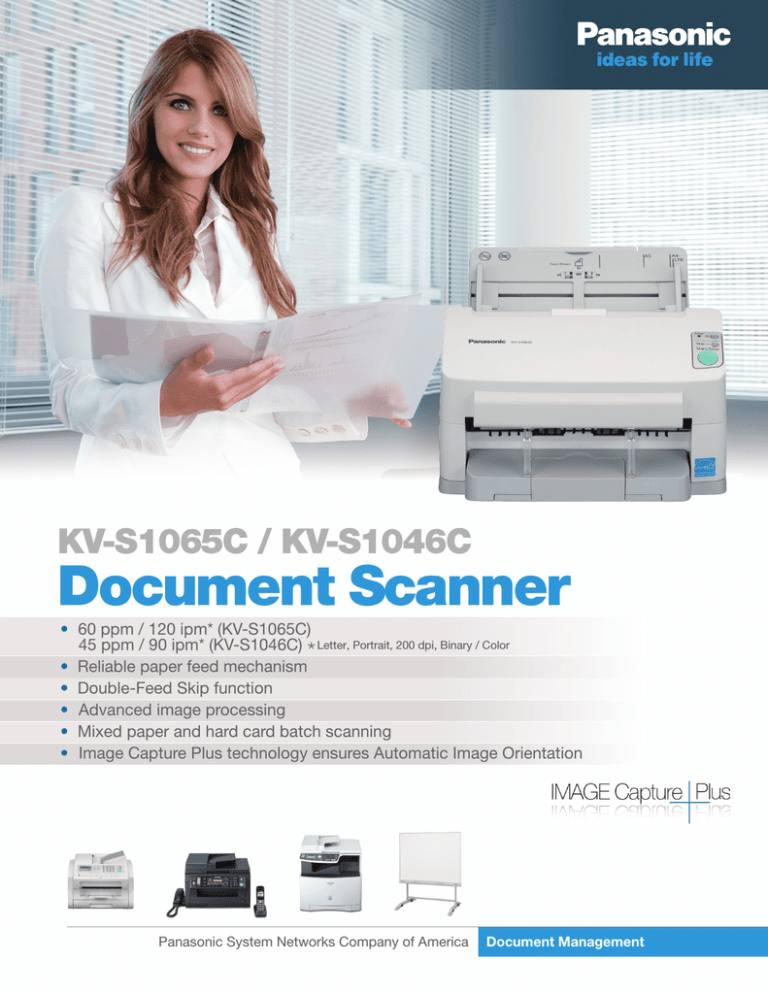 Panasonic KV-S1046C, KV-S1046C-U Datasheet Panasonic KV-S1046C, KV-S1046C-U Datasheet