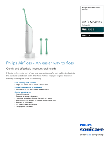 Philips HX8113/02 Datasheet Philips HX8113/02 Datasheet