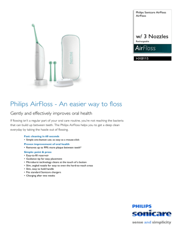 Philips HX8115/03 Datasheet Philips HX8115/03 Datasheet