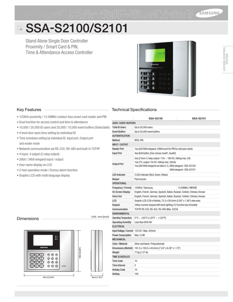 Samsung SSA-S2100, SSA-S2101 Datasheet Samsung SSA-S2100, SSA-S2101 Datasheet
