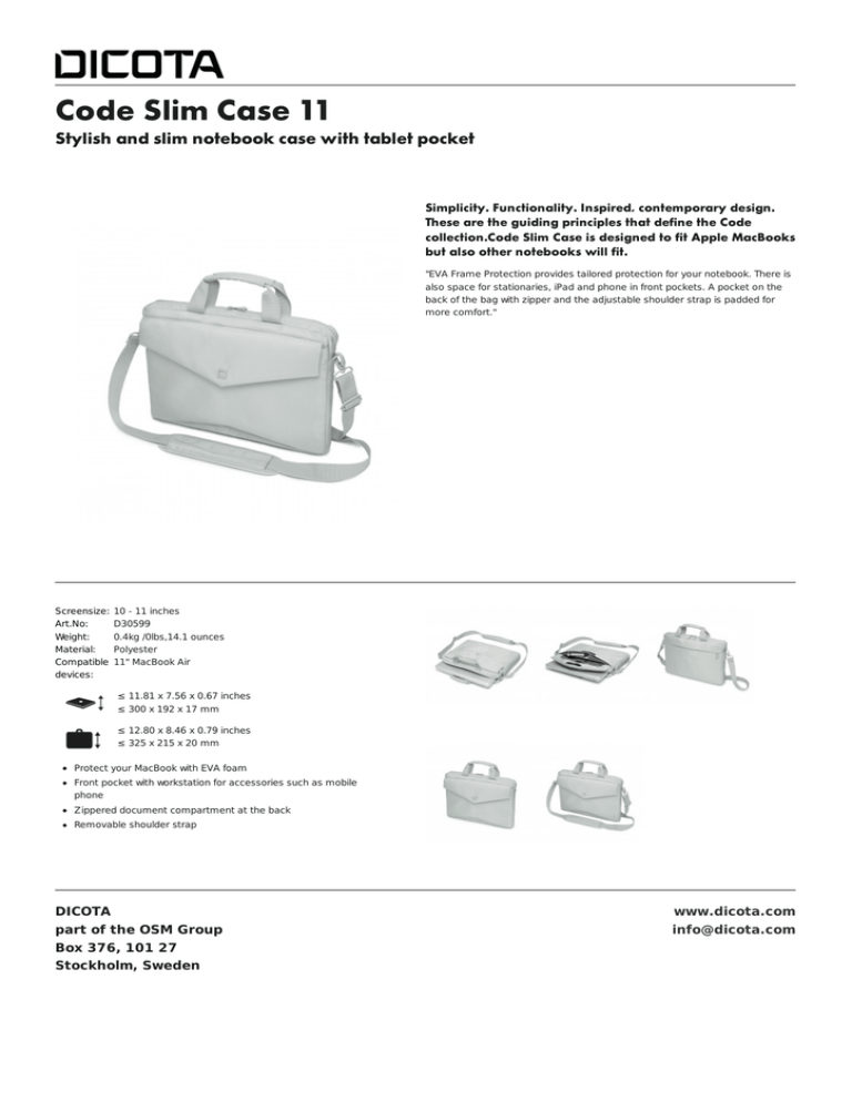 Dicota D30599 Datasheet Dicota D30599 Datasheet