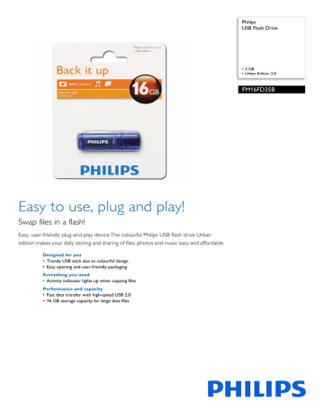 Philips USB Flash Drive FM16FD35B null | Manualzz
