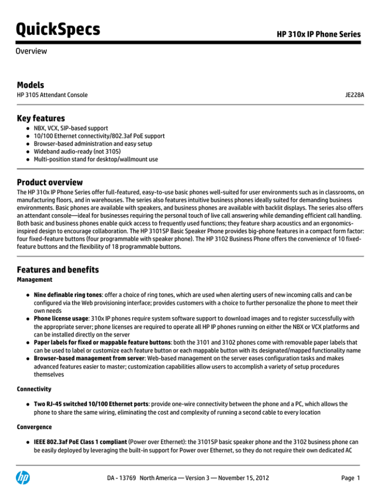 HP JE221A Datasheet HP JE221A Datasheet