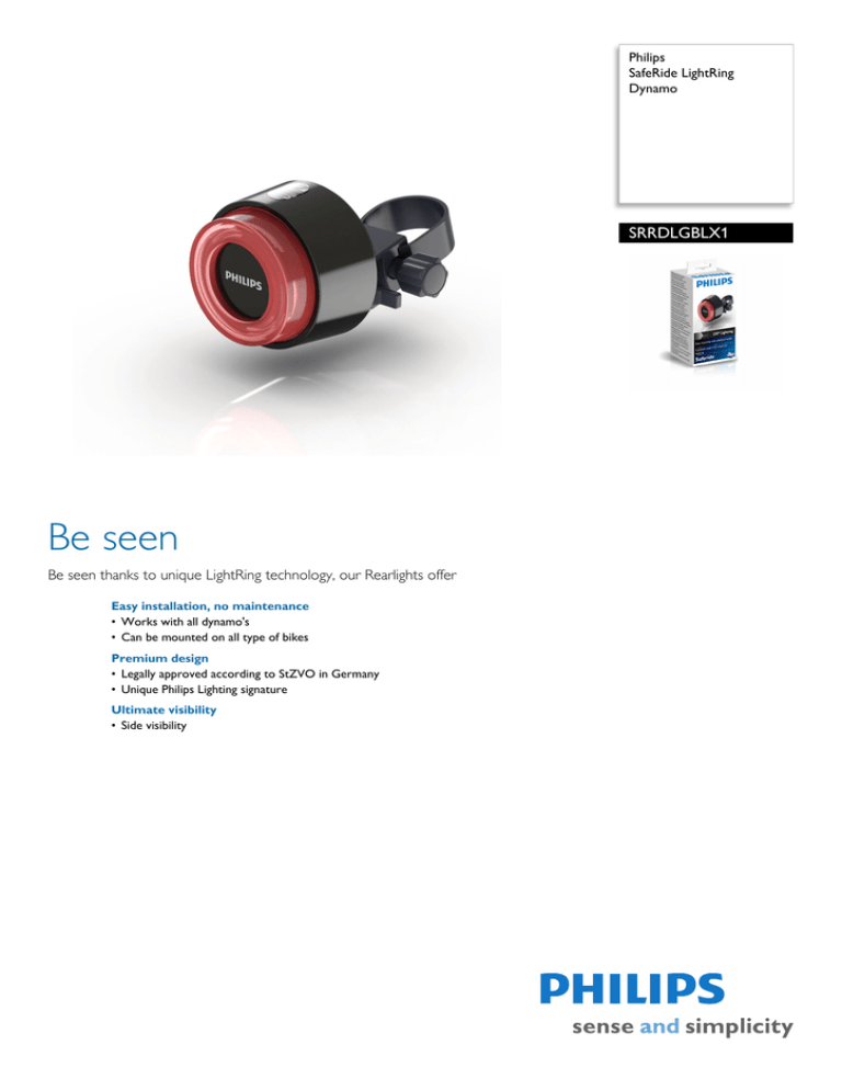 Philips SRRDLGBLX1 Datasheet Philips SRRDLGBLX1 Datasheet