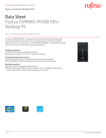 Fujitsu ESPRIMO PH300 E85+ Datasheet | Manualzz