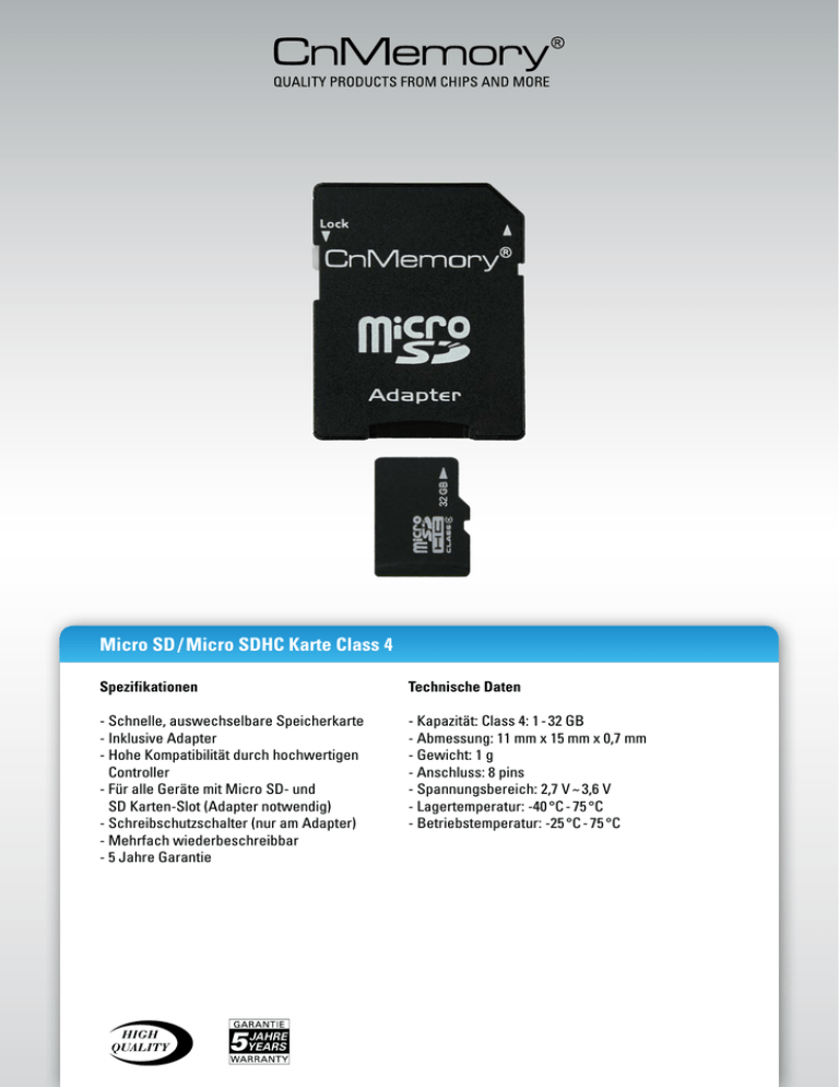 CnMemory 86021 Datasheet CnMemory 86021 Datasheet