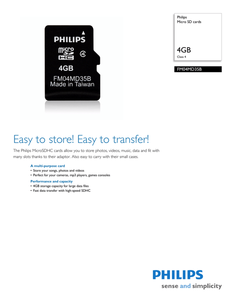 Philips FM04MD35B/27 Datasheet Philips FM04MD35B/27 Datasheet