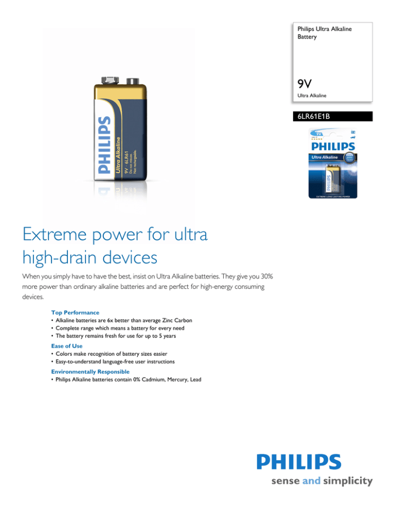 Philips 6LR61E1B/17 Datasheet Philips 6LR61E1B/17 Datasheet