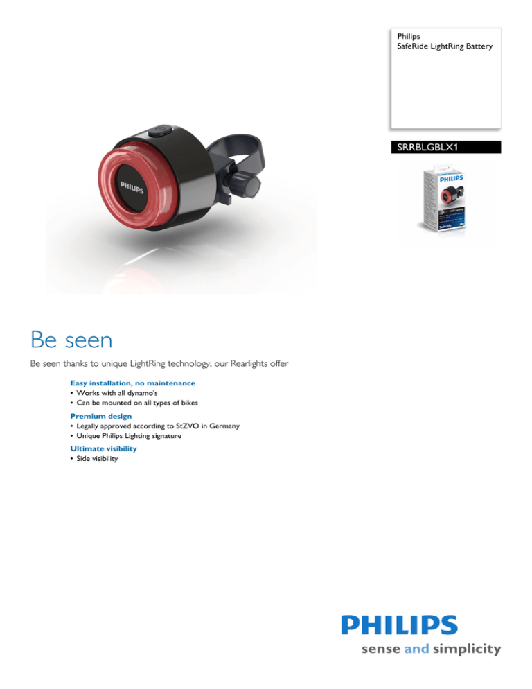 Philips SRRBLGBLX1 Datasheet Philips SRRBLGBLX1 Datasheet