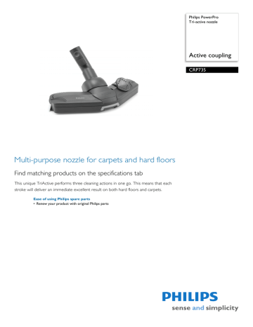 Philips PowerPro TriActive vacuum cleaner nozzle CRP735 Datasheet | Manualzz