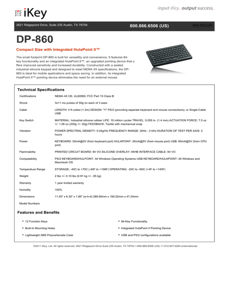 Panasonic DP-860 Datasheet Panasonic DP-860 Datasheet