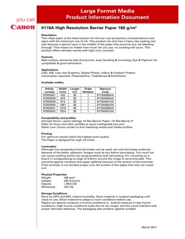 Canon 9178A001, 9178A002, 97003037, 9178A003, 97003041, 9178A007 Datasheet Canon 9178A001, 9178A002, 97003037, 9178A003, 97003041, 9178A007 Datasheet