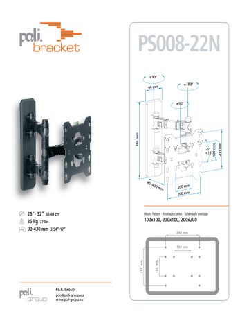 Poli Bracket W082 flat panel wall mount Datasheet | Manualzz