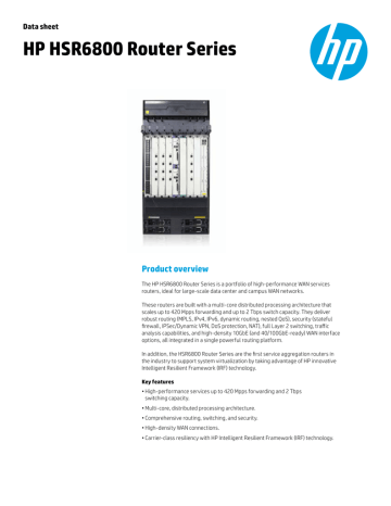 Hewlett Packard Enterprise HSR6808 Datasheet | Manualzz