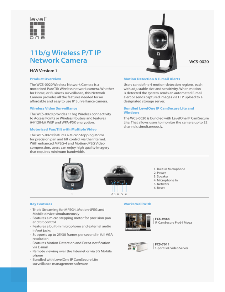 LevelOne WCS-0020-V1 Datasheet LevelOne WCS-0020-V1 Datasheet
