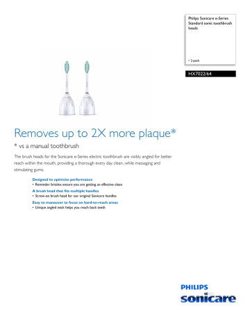 Philips HX7022/64 Datasheet Philips HX7022/64 Datasheet