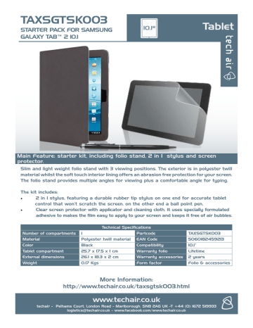 Tech air TAXSGTSK003 Datasheet | Manualzz